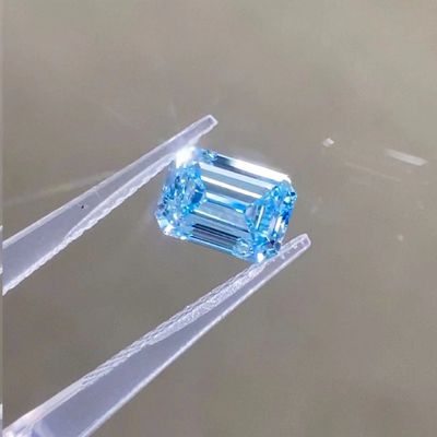 ZKZ เพชร 10 มอห์ส สีน้ําเงิน Emerald Cut Lab เพชร CVD เพชร 1-1.6ct