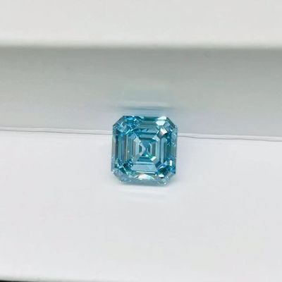 Asscher Cut Blue เพชรสังเคราะห์ Lab Engineered Diamonds 1-2 กะรัต