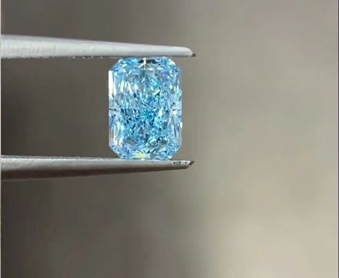 สกายบลู แฟนซี อินเทนเซส บลูแล็บเติบโต 2ct CVD เพชรเรเดียนตัดราคาปลีก