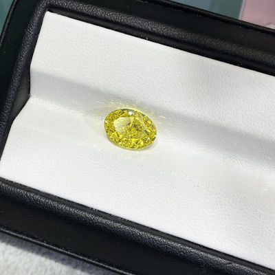 แคนารี่เหลือง หนังสือแล็บเพชรเจริญเพชรตัดโอวาล 2.1ct เพชรรับรองจาก IGI