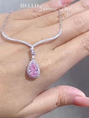 1.97ct หุ่นยนต์พัฒนาในห้องปฏิบัติการ สร้อยคอหอมตัดสีชมพู