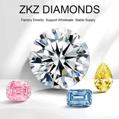 CVD DEF VS VVS Round Fancy Synthetic Lab Grown Diamonds ใบรับรอง IGI 0.3ct - 20ct โรงงานขายส่งโดยตรง