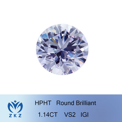 เพชรที่ปรับปรุงได้ เพชรที่ปลูกในห้องปฏิบัติการ 1.14 คารา CVD HPHT เพชรกลมเพชรสีขาว เพชรสังเคราะห์ที่ได้รับการรับรอง