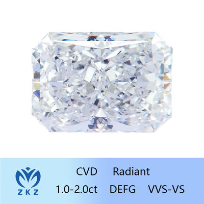 ไม่มีสี 10 มอห์ส Radiant Cut Lab พัฒนาเพชรหรู VS-VVS ความชัดเจน