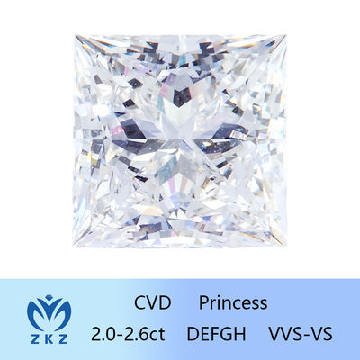 IGI ประกาศนียบัตรเจ้าหญิงตัด Lab เพชรเป็น CVD เพชรสังเคราะห์ที่เติบโต 2ct-2.6ct โรงงานขายตรง