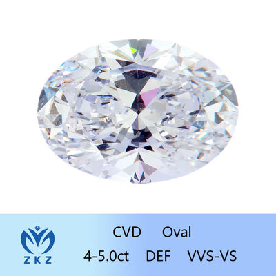 สินทรีย์ไร้สี 4-5ct CVD ห้องปฏิบัติการเติบโตโอวาลเพชร 10 ความแข็งแรงของมอห์ส