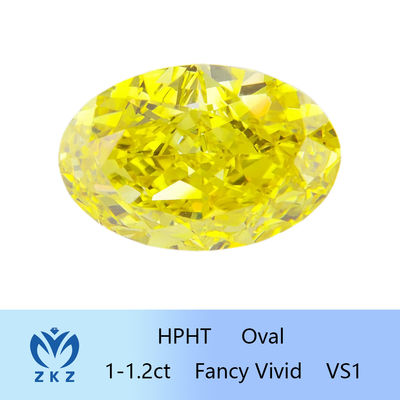 ZKZ Diamond VS1 Oval Cut Fancy Yellow Lab Grown Diamonds 1-1.2ct