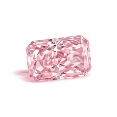 1.13ct แฟนซี สีชมพูสดใส Radiant Shape Lab สร้างเพชร VVS คาร์บอน วัสดุที่มีการรับรอง IGI