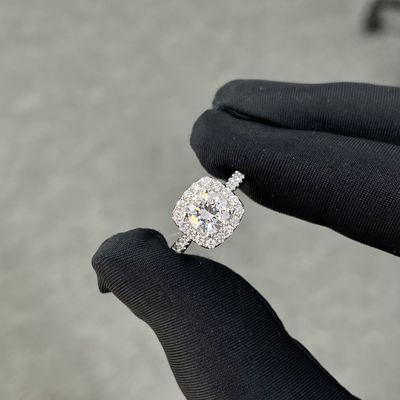 1.008ct รอบ D/E VVS CVD แหวนเพชรสีขาว แหวนเพชรที่เจริญเติบโตในห้องปฏิบัติการ